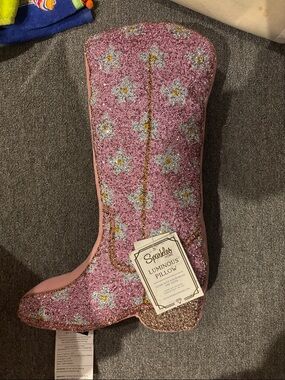 Pink Floral Luminous Boot Pillow